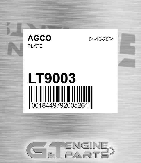 LT9003 Plate