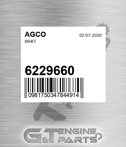 6229660 Brkt for AGCO