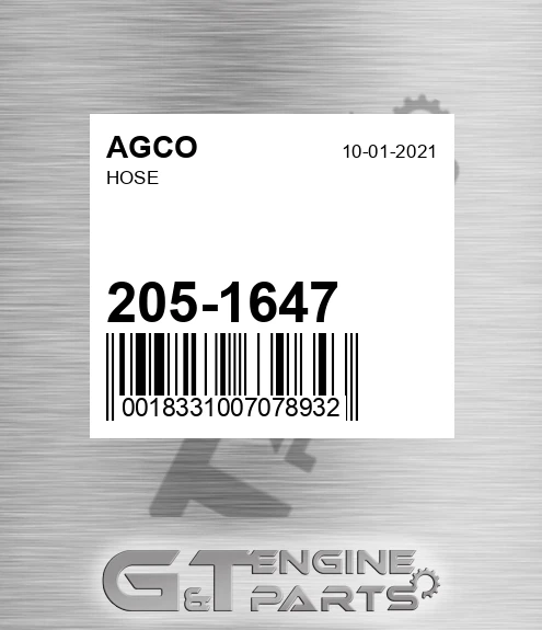205-1647 AGCO Hose