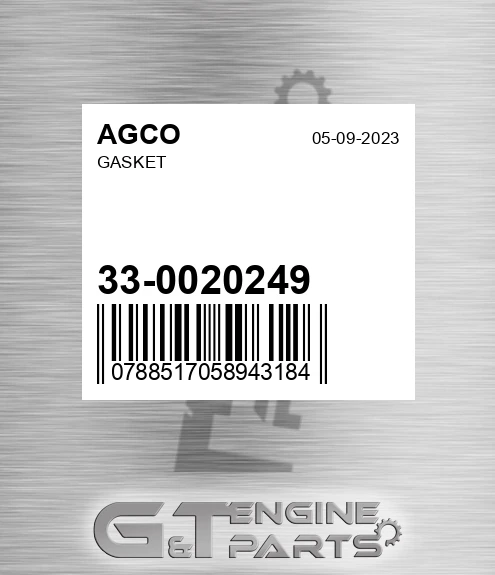33-0020249 Gasket