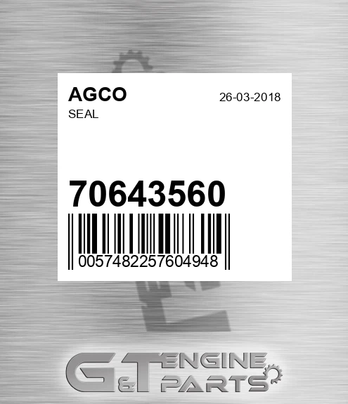 70643560 Seal for AGCO