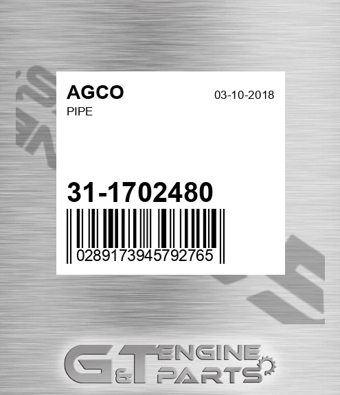 31-1702480 Pipe for AGCO