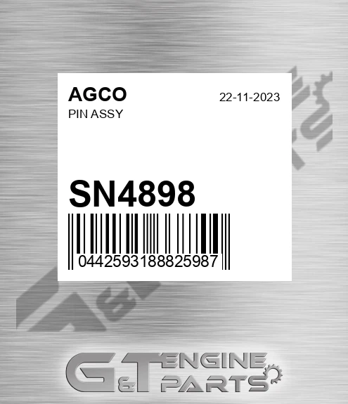 SN4898 Pin Assy for AGCO