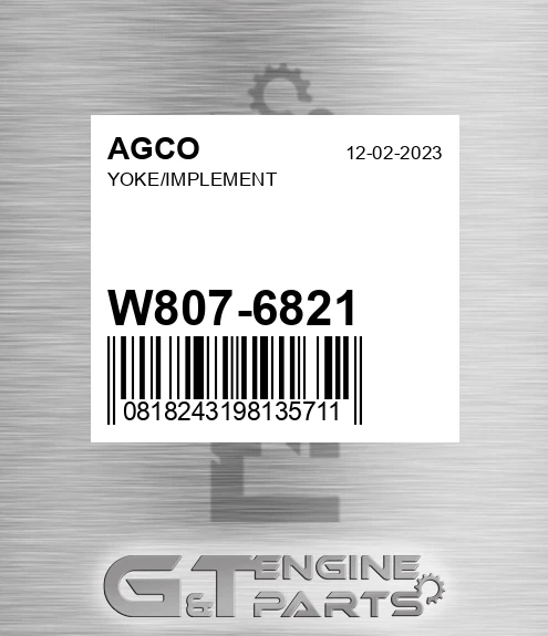 W807-6821 Yoke/implement for AGCO