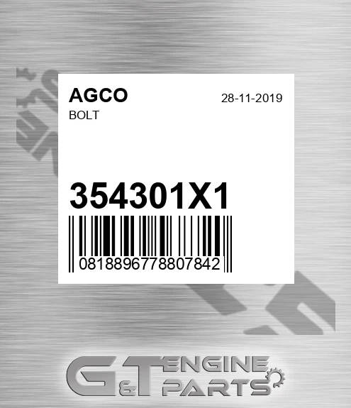 354301X1 Bolt for AGCO