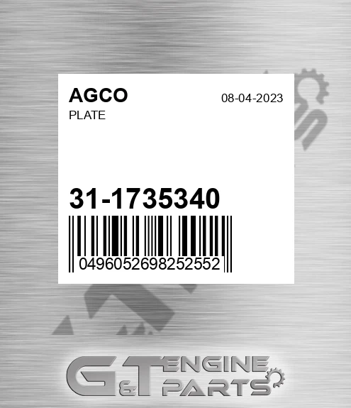 31-1735340 Plate for AGCO