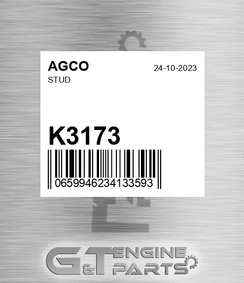 K3173 Stud for AGCO