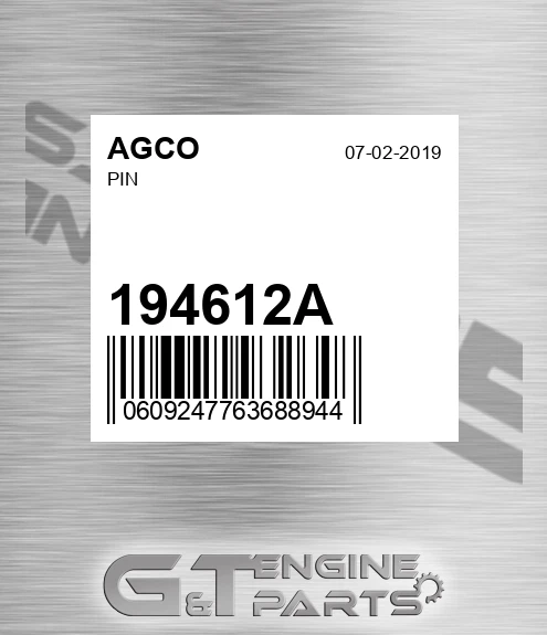 194612A Pin for AGCO