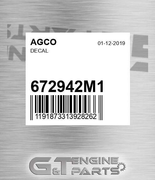 672942M1 Decal for AGCO