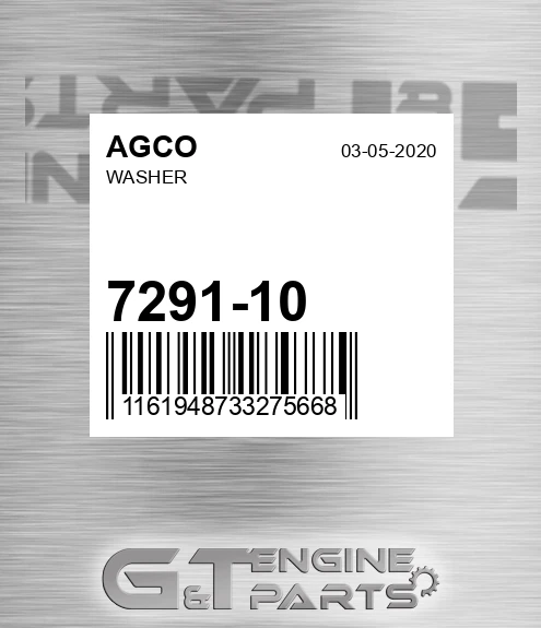 7291-10 Washer for AGCO