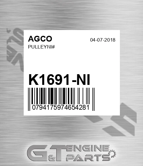 K1691-NI Pulleyni# for AGCO
