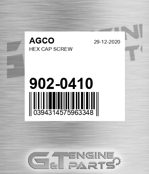 902-0410 Hex Cap Screw for AGCO