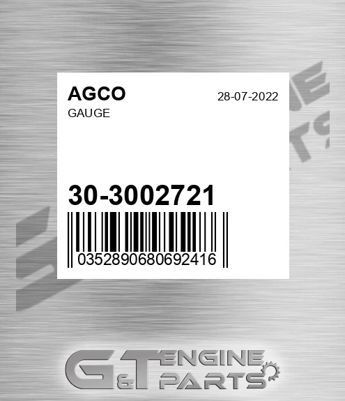 30-3002721 Gauge for AGCO