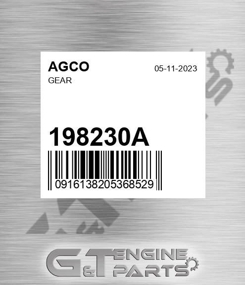 198230A Gear for AGCO