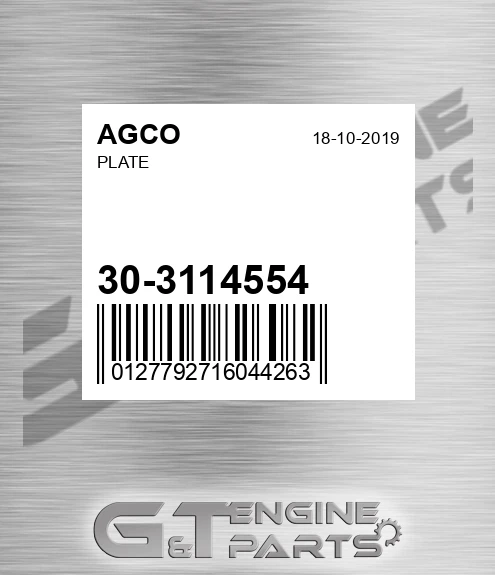30-3114554 Plate for AGCO