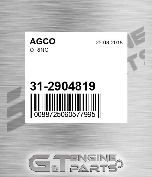 31-2904819 O Ring for AGCO