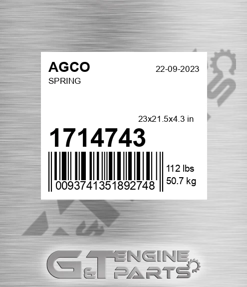 1714743 Spring for AGCO