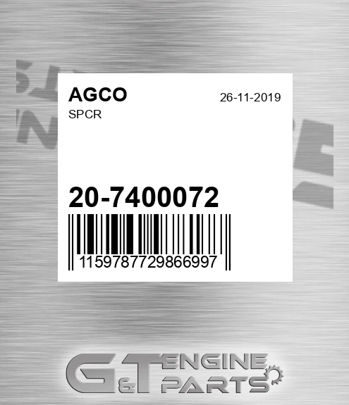 20-7400072 Spcr for AGCO
