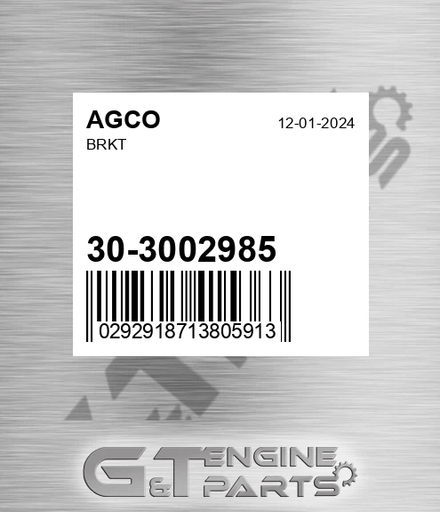 30-3002985 Brkt for AGCO