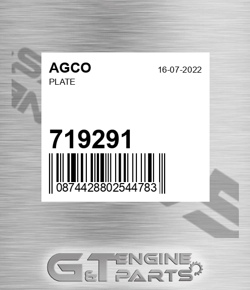 719291 AGCO Plate