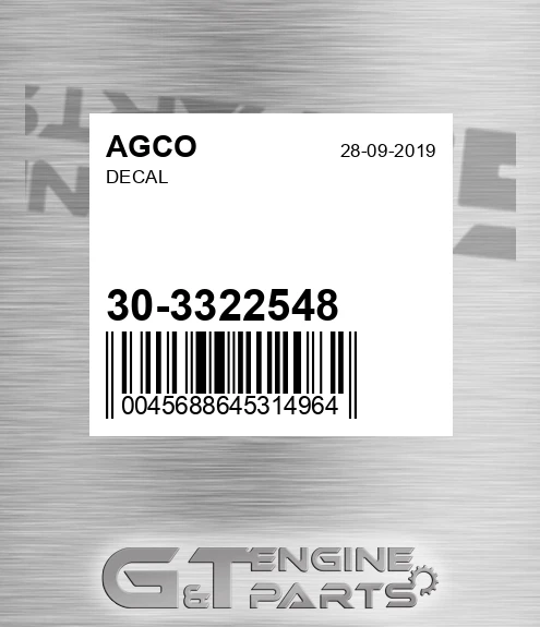 30-3322548 Decal for AGCO