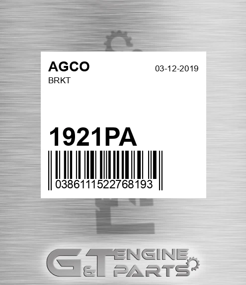 1921PA Brkt for AGCO