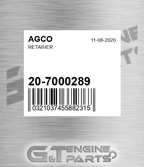 20-7000289 Retainer for AGCO