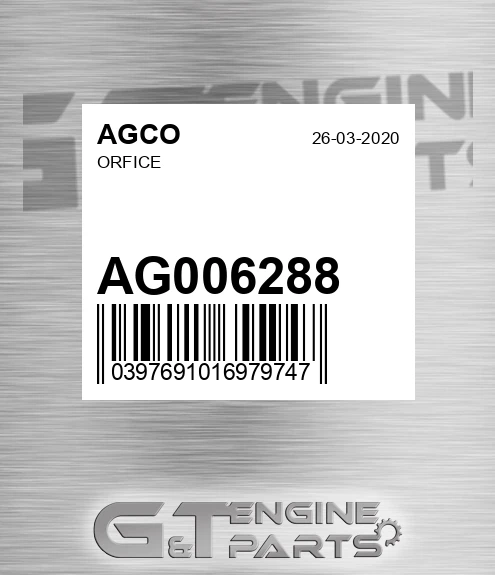 AG006288 Orfice