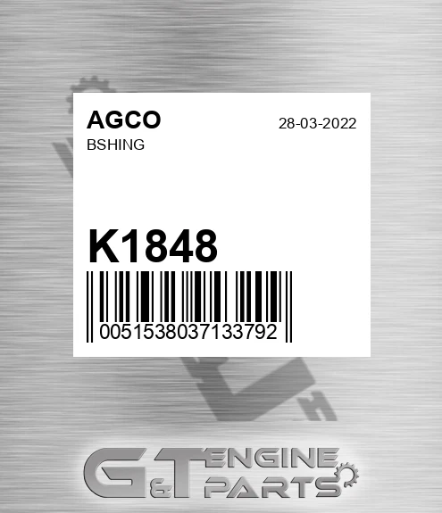 K1848 Bshing for AGCO