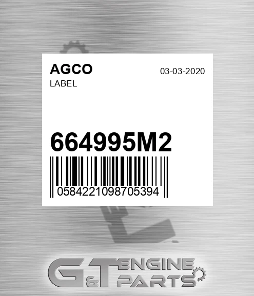 664995M2 Label for AGCO