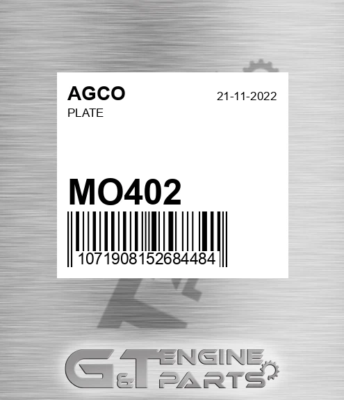 MO402 AGCO Plate