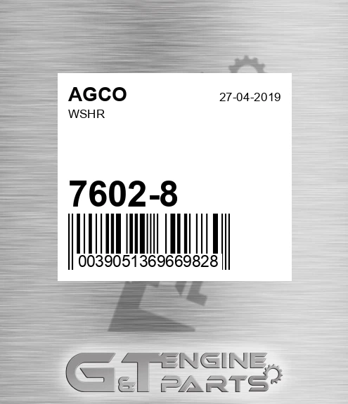 7602-8 Wshr for AGCO