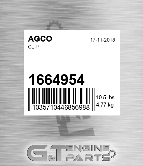 1664954 Clip for AGCO