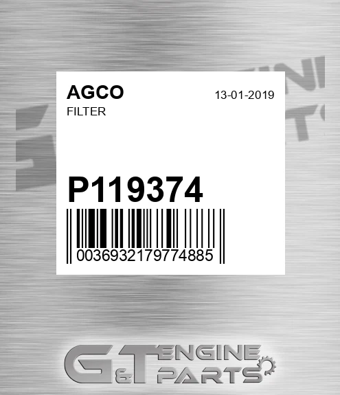 P119374 Filter for AGCO