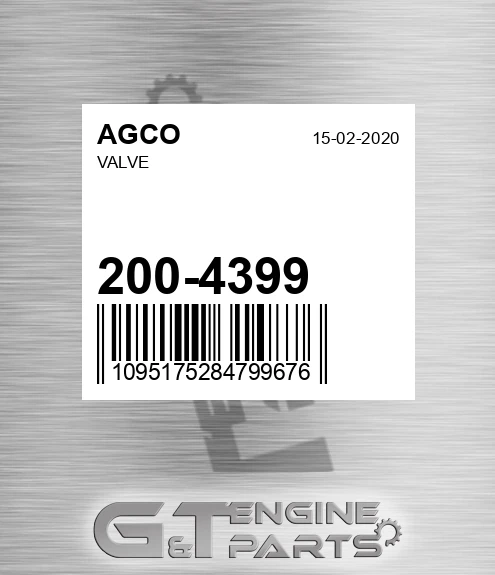 200-4399 AGCO Valve