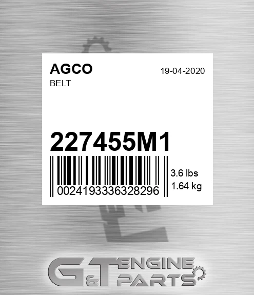 227455M1 Belt for AGCO