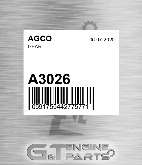 A3026 AGCO Gear