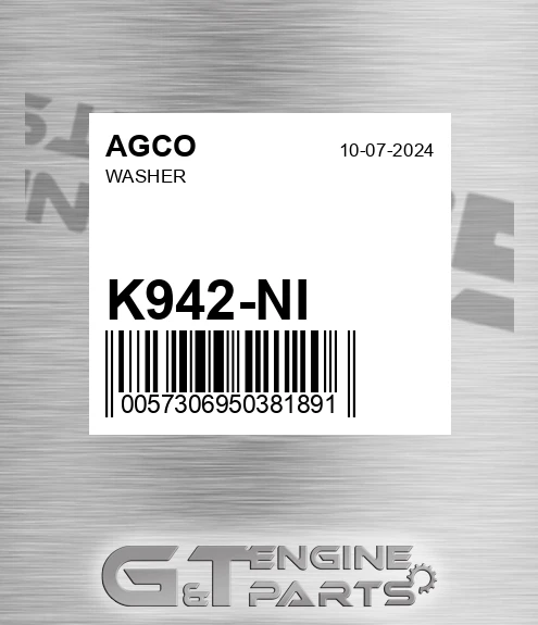 K942-NI Washer for AGCO