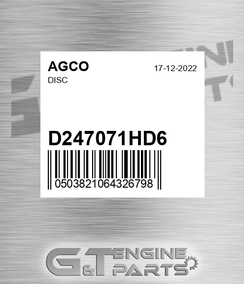 D247071HD6 Disc