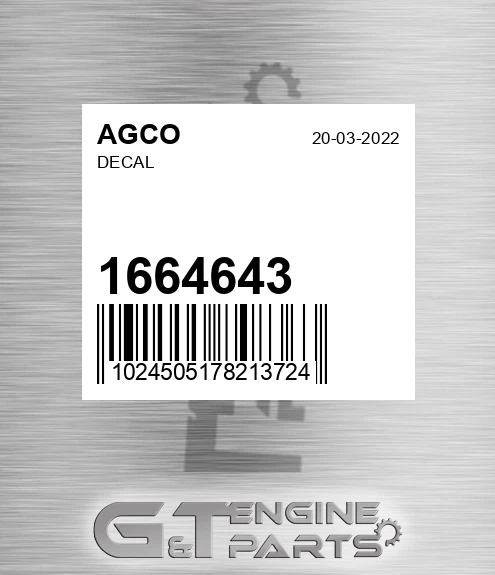 1664643 Decal for AGCO