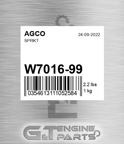 W7016-99 Sprkt for AGCO
