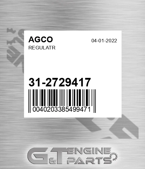 31-2729417 Regulatr for AGCO