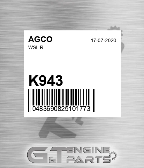 K943 Wshr for AGCO