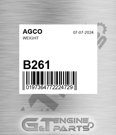 B261 AGCO Weight