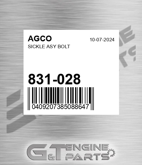 831-028 Sickle Asy Bolt for AGCO
