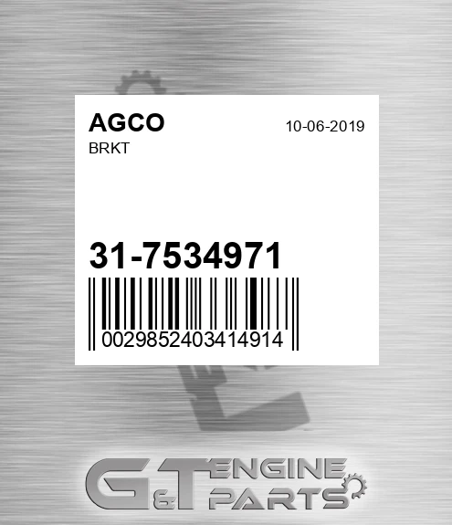 31-7534971 Brkt for AGCO