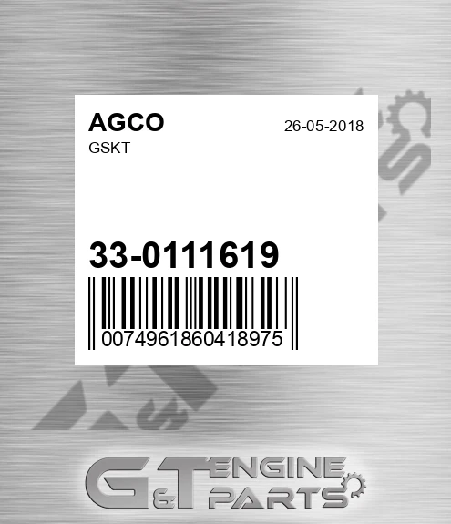 33-0111619 Gskt for AGCO
