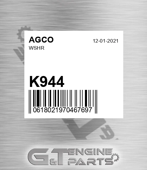 K944 Wshr for AGCO
