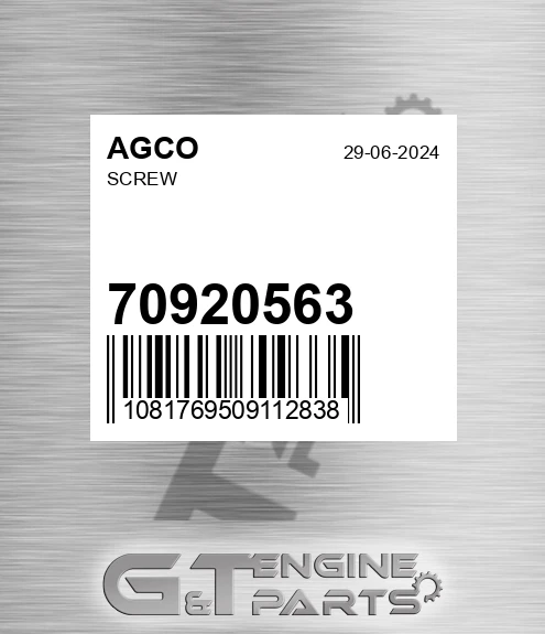 70920563 AGCO Screw