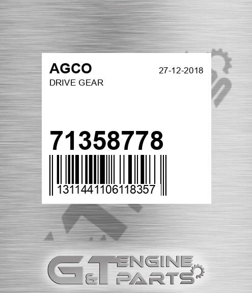 71358778 Drive Gear for AGCO